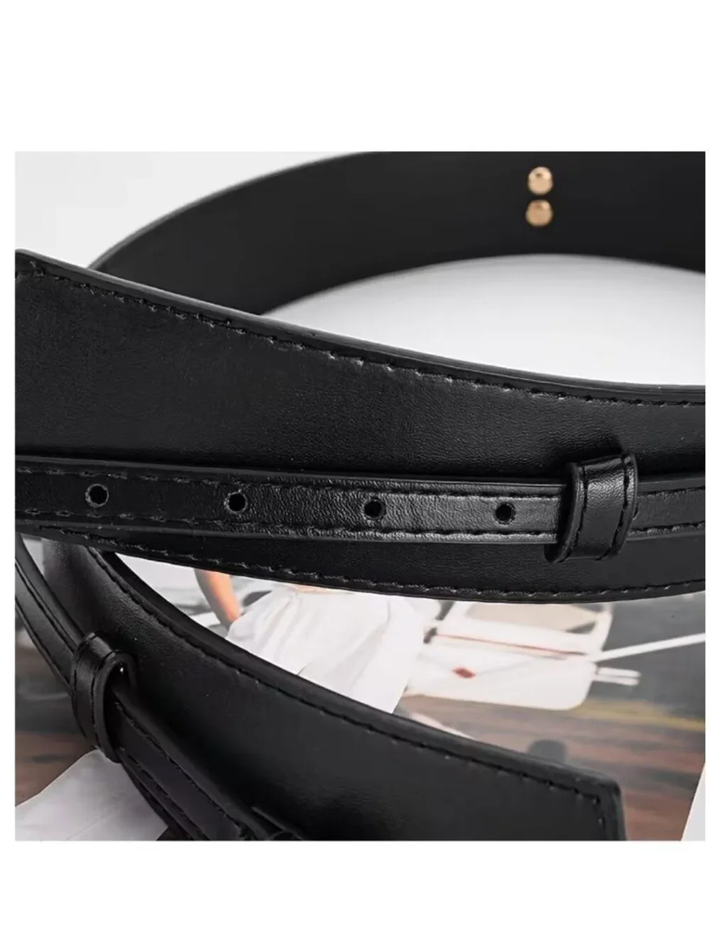 NWT 2-in-1 Faux Leather Corset Waist Belt Convertible Skinny Cinch Cummerbund